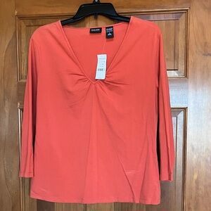 New York & Company Coral Long Sleeve Top